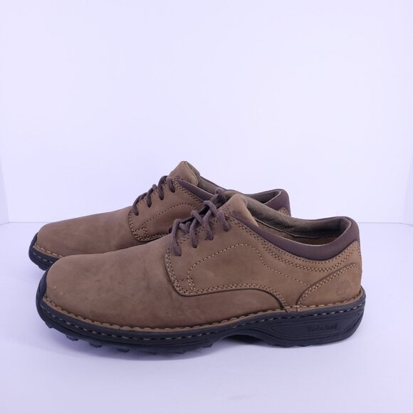 Timberland Men's 8.5 Brown Leather Comfort Shoes Loafers Oxfords Casual Used - Picture 6 of 15